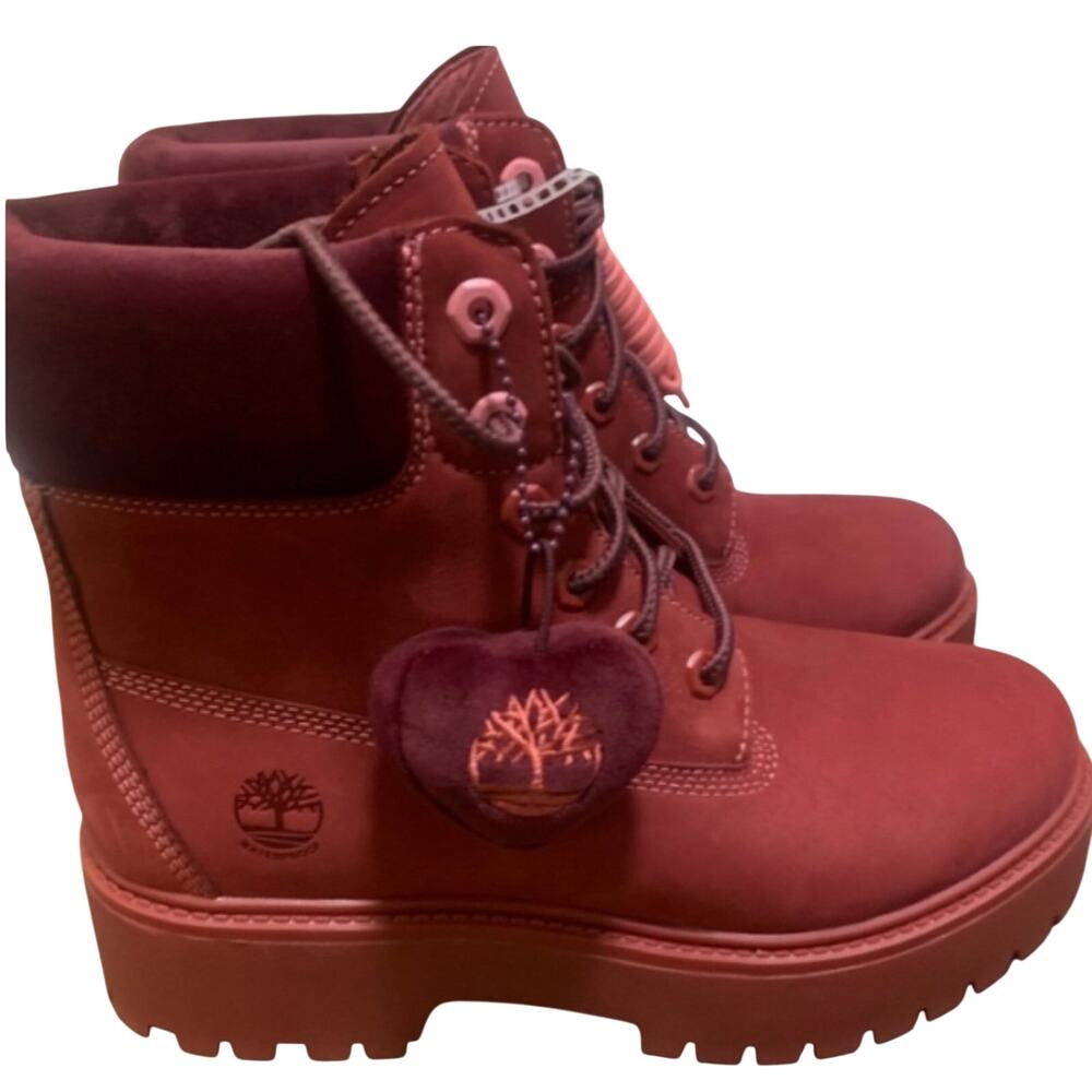 Timberland Stone Street Women’s Boots - Dark Red Nubuck‎ - Size: 8.5 - Picture 2 of 5